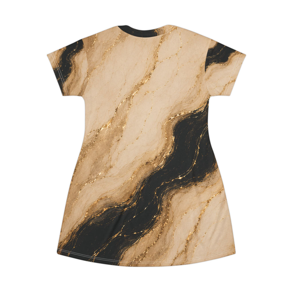 Glow Goddess Marble T-Shirt Dress — 'Wear Your Light, Live Your Glow'