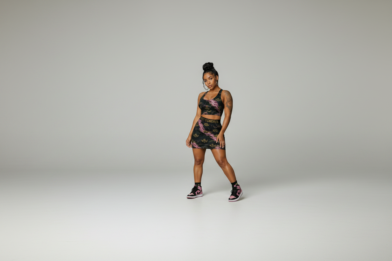 'Glow GODDESS' text on the waistband,